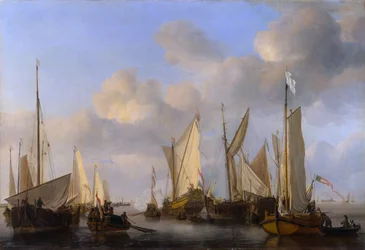 Eine niederländische Yacht salutiert